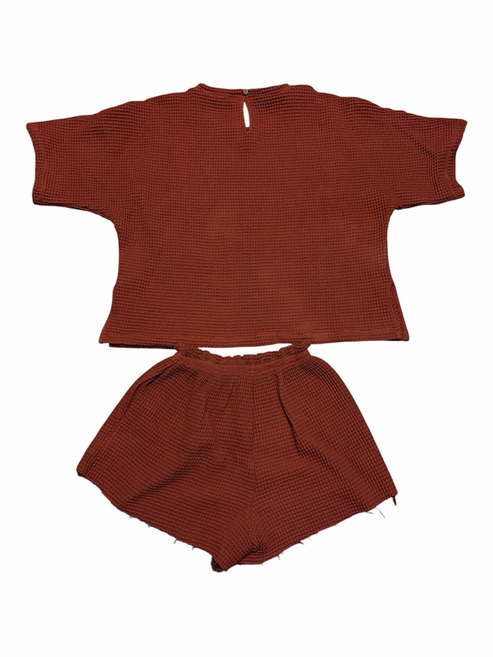 Miou Muse Brick Red Waffle Knit 2 Pc Set New Without Tags M - Picture 7 of 11